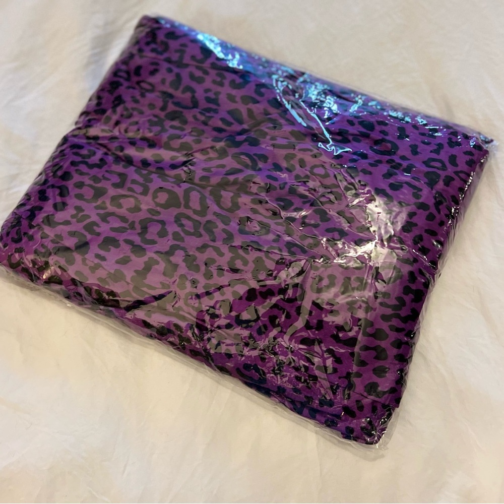 NWT Rebel Raven Purple Leopard Print 3 Piece Cami Shorts W/ Robe Set - Picture 6 of 7